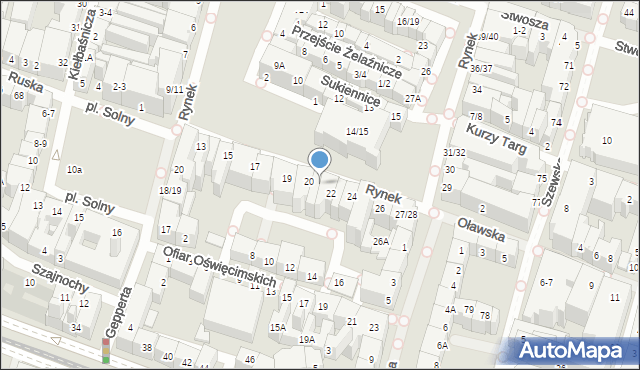 Wrocław, Rynek, 21, mapa Wrocławia