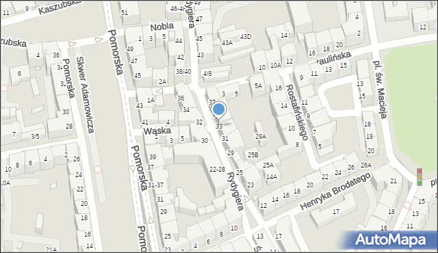 Wrocław, Rydygiera Ludwika, 33-35, mapa Wrocławia