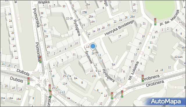 Wrocław, Rydygiera Ludwika, 14, mapa Wrocławia