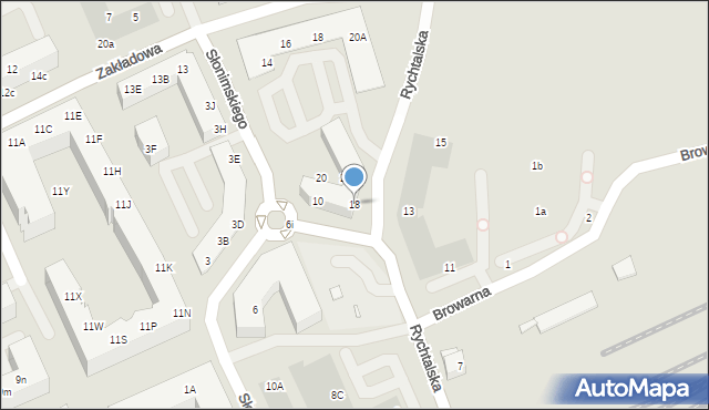 Wrocław, Rychtalska, 18, mapa Wrocławia