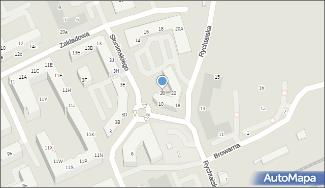 Wrocław, Rychtalska, 20, mapa Wrocławia