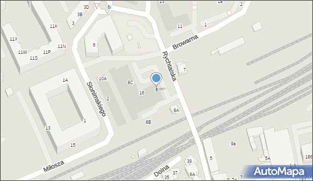 Wrocław, Rychtalska, 8, mapa Wrocławia
