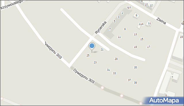 Wrocław, Rycerska, 27, mapa Wrocławia