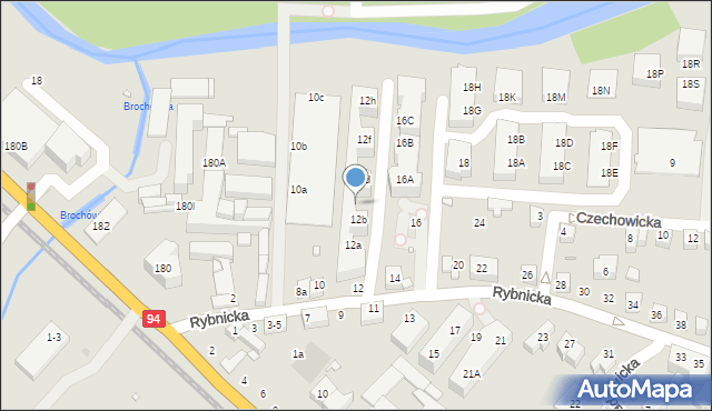 Wrocław, Rybnicka, 12c, mapa Wrocławia