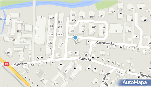 Wrocław, Rybnicka, 24, mapa Wrocławia