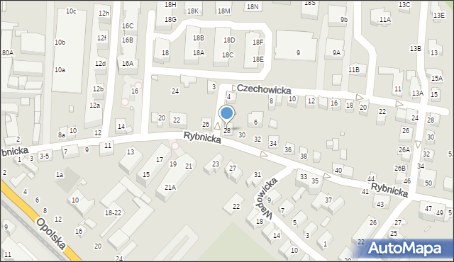 Wrocław, Rybnicka, 28, mapa Wrocławia