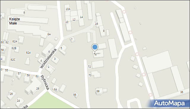 Wrocław, Rybnicka, 74, mapa Wrocławia