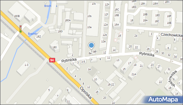 Wrocław, Rybnicka, 8, mapa Wrocławia