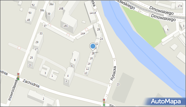 Wrocław, Rybacka, 18, mapa Wrocławia