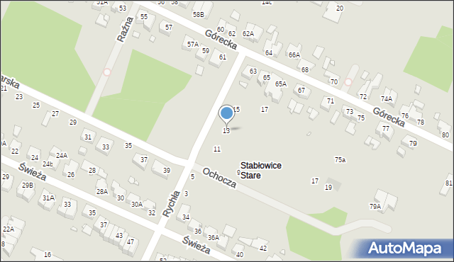 Wrocław, Rychła, 13, mapa Wrocławia