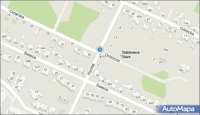 Wrocław, Rychła, 5, mapa Wrocławia