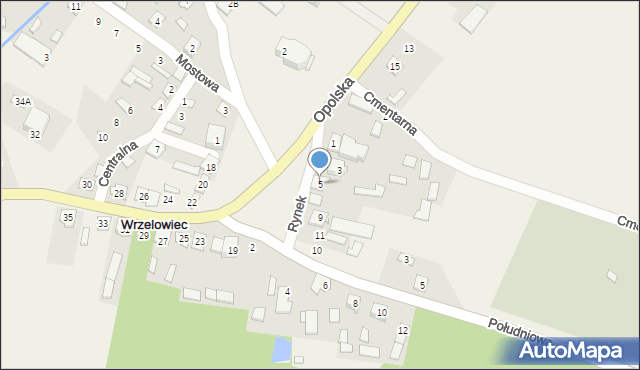 Wrzelowiec, Rynek, 5, mapa Wrzelowiec