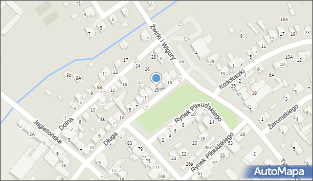 Wysokie Mazowieckie, Rynek Piłsudskiego Józefa, marsz., 15, mapa Wysokie Mazowieckie
