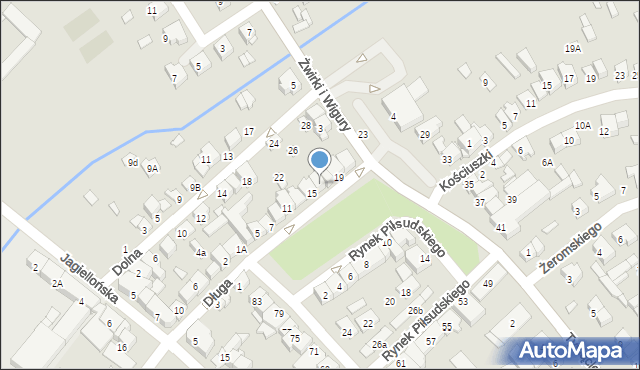 Wysokie Mazowieckie, Rynek Piłsudskiego Józefa, marsz., 17, mapa Wysokie Mazowieckie