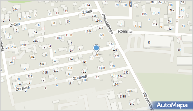 Ząbki, Rybna, 20, mapa Ząbki