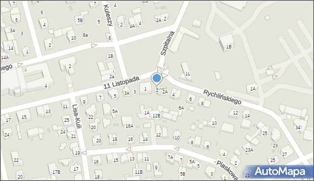 Ząbki, Rychlińskiego Karola, 2, mapa Ząbki