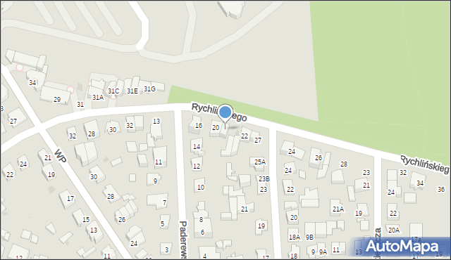 Ząbki, Rychlińskiego Karola, 20A, mapa Ząbki