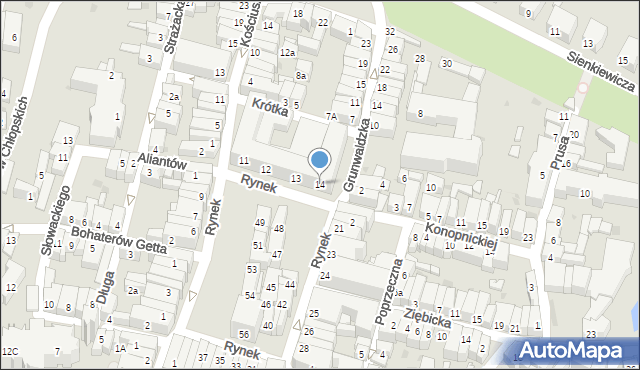 Ząbkowice Śląskie, Rynek, 14, mapa Ząbkowice Śląskie