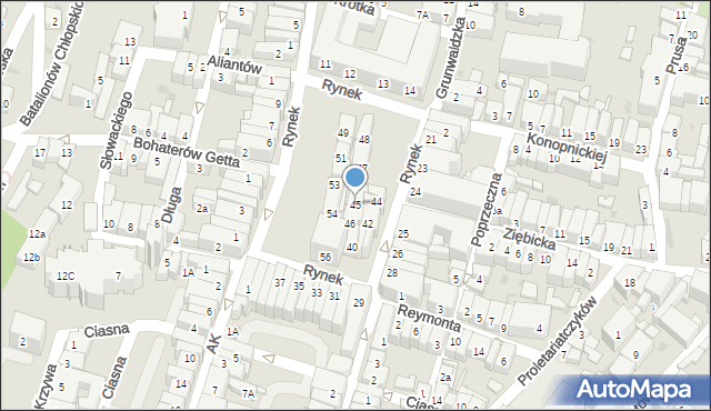 Ząbkowice Śląskie, Rynek, 45, mapa Ząbkowice Śląskie