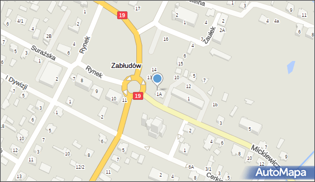 Zabłudów, Rynek, 12, mapa Zabłudów