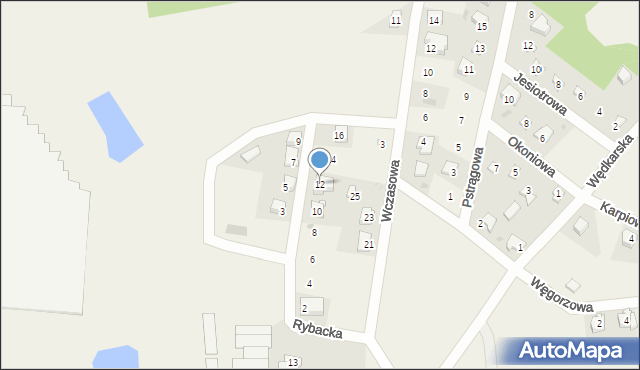 Zaborówiec, Rybacka, 12, mapa Zaborówiec