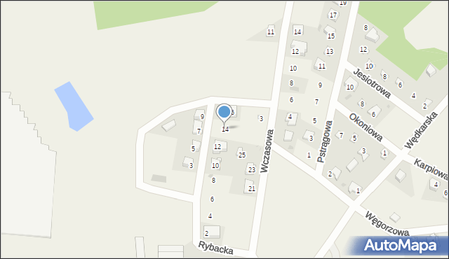 Zaborówiec, Rybacka, 14, mapa Zaborówiec