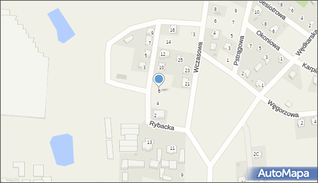 Zaborówiec, Rybacka, 6, mapa Zaborówiec