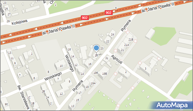 Zabrze, Rymera Józefa, 18, mapa Zabrza