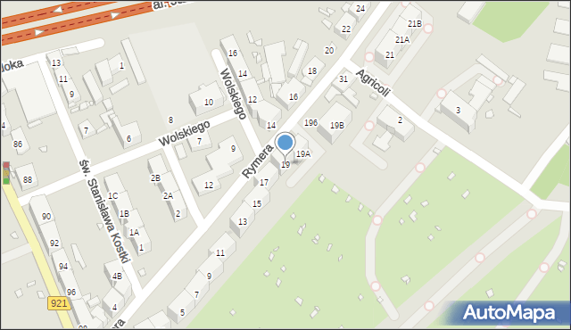 Zabrze, Rymera Józefa, 19, mapa Zabrza
