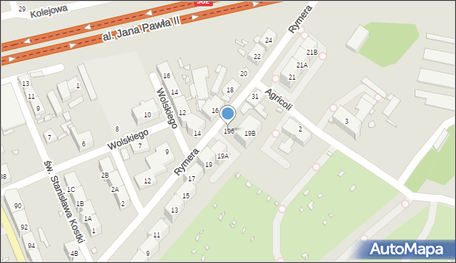 Zabrze, Rymera Józefa, 196, mapa Zabrza