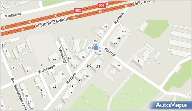 Zabrze, Rymera Józefa, 31a, mapa Zabrza