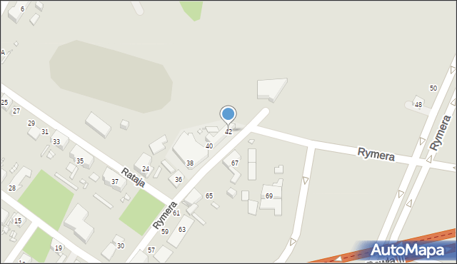 Zabrze, Rymera Józefa, 42, mapa Zabrza