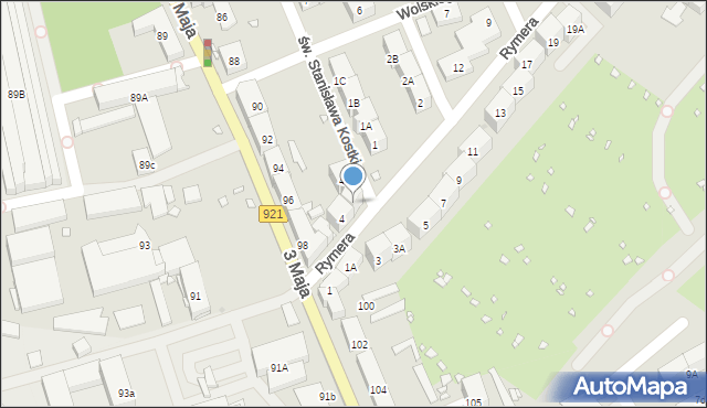 Zabrze, Rymera Józefa, 4A, mapa Zabrza