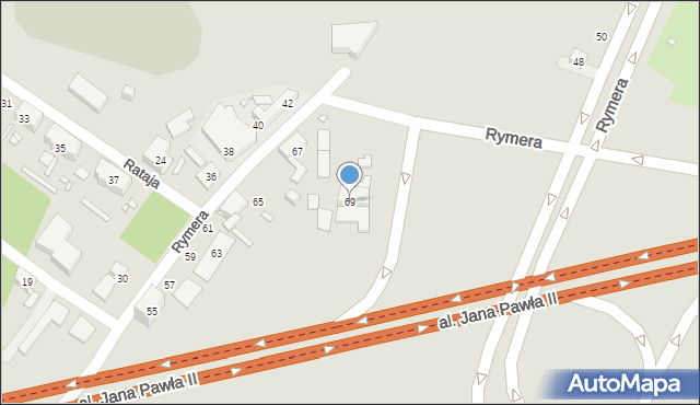 Zabrze, Rymera Józefa, 69, mapa Zabrza