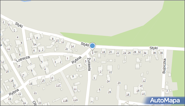 Zabrze, Rybna, 1, mapa Zabrza