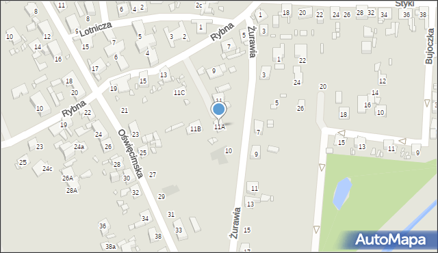 Zabrze, Rybna, 11A, mapa Zabrza