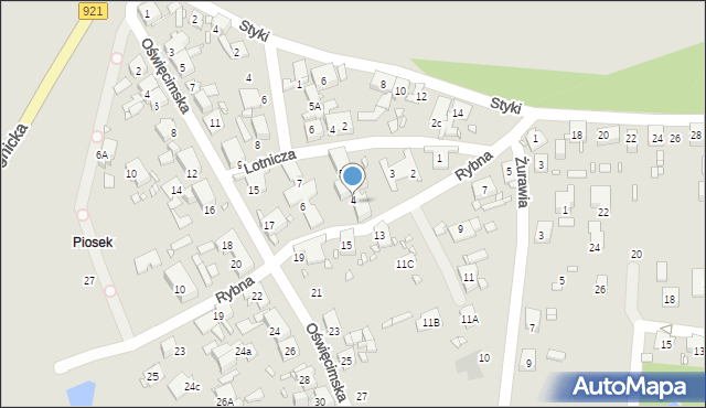 Zabrze, Rybna, 4, mapa Zabrza