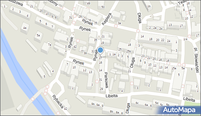 Żagań, Rynek, 17, mapa Żagań