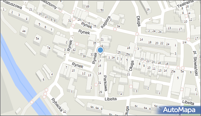 Żagań, Rynek, 17a, mapa Żagań