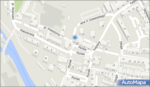 Żagań, Rynek, 30, mapa Żagań