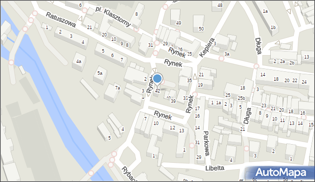 Żagań, Rynek, 42, mapa Żagań