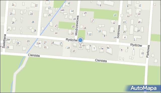 Zalesie Górne, Rydzów, 11, mapa Zalesie Górne