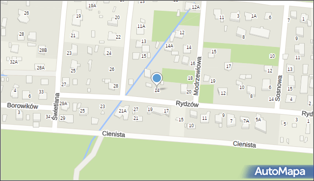 Zalesie Górne, Rydzów, 14, mapa Zalesie Górne