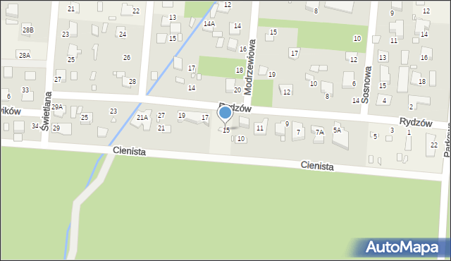 Zalesie Górne, Rydzów, 15, mapa Zalesie Górne