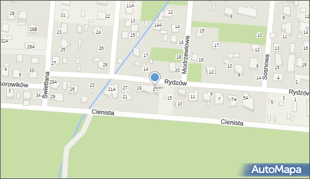 Zalesie Górne, Rydzów, 17, mapa Zalesie Górne