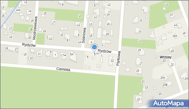 Zalesie Górne, Rydzów, 3, mapa Zalesie Górne