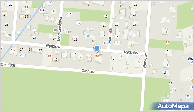 Zalesie Górne, Rydzów, 5A, mapa Zalesie Górne