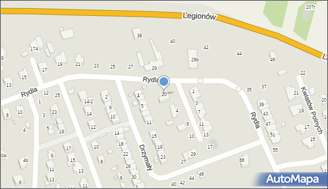 Zamość, Rydla Lucjana, 20, mapa Zamościa