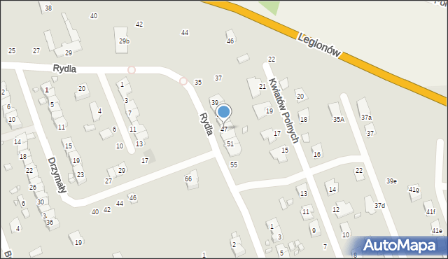 Zamość, Rydla Lucjana, 47, mapa Zamościa