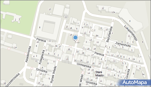 Zamość, Rynek Solny, 2a, mapa Zamościa